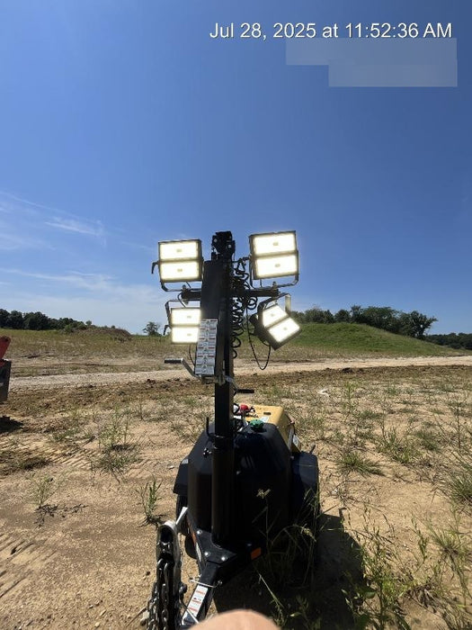 2022 Allmand NLV3GR (4) LED Light Fixture 350W, 23' Vertical Mast, 3kW Prime, Towable, ES Decals, T3