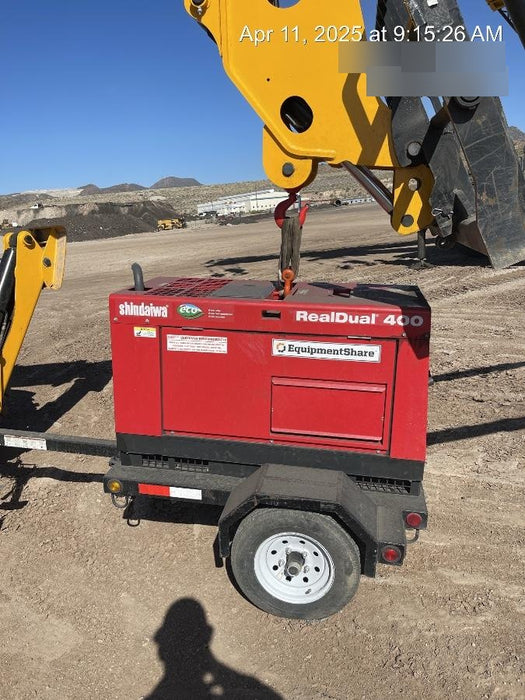 2022 Shindaiwa DGW400MDL Kubota D902 Engine, 23 HP, Dual Op Welder, Wire, Arc, Droop Stick, Tig, and CC Stick Functionality, Simulphase, 3 Phase and 1 Phase Gen Output, Single Axle NB Trlr, Slr Trckl Chrg 12V 12W, Fire Ext