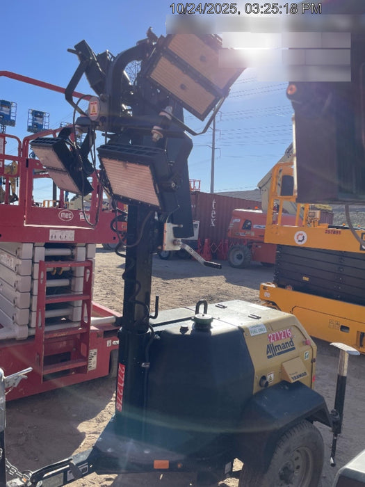 2022 Allmand NLV3GR (4) LED Light Fixture 350W, 23' Vertical Mast, 3kW Prime, Towable, ES Decals, T3