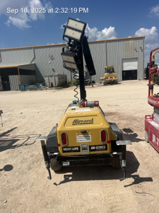 2022 Allmand NLV3GR (4) LED Light Fixture 350W, 23' Vertical Mast, 3kW Prime, Towable, Deep Sea L401, Leveling Jacks, Yanmar T4F 5.8hp