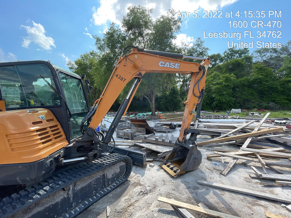 2018 Case CX57C CLOSED CAB A/C, LONG ARM, RUBBER TRACKS, AUX HYD