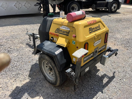 2021 Allmand NLV3GR (4) LED Light Fixture 350W, 23' Vertical Mast, 3kW Prime, Towable, Deep Sea L401, Leveling Jacks, Yanmar T4F 5.8hp