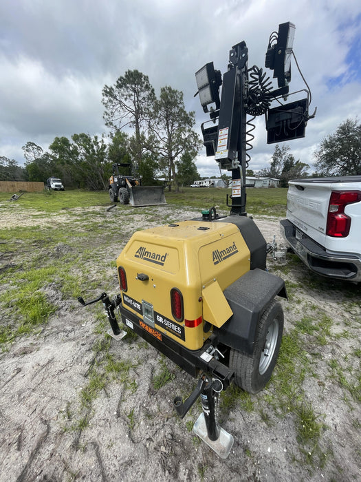 2022 Allmand NLV3GR (4) LED Light Fixture 350W, 23' Vertical Mast, 3kW Prime, Towable, Deep Sea L401, Leveling Jacks, Yanmar T4F 5.8hp