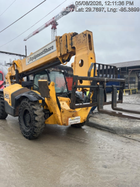 2018 JCB 510-56 JCB 510-56 Telehandler 74 HP w/CAB/HVAC, Beacon, Worklights, Aux Hydraulics, Solid Tires, 60" Carriage/Forks