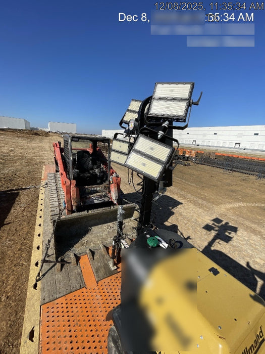 2022 Allmand NLV3GR (4) LED Light Fixture 350W, 23' Vertical Mast, 3kW Prime, Towable, ES Decals, T3