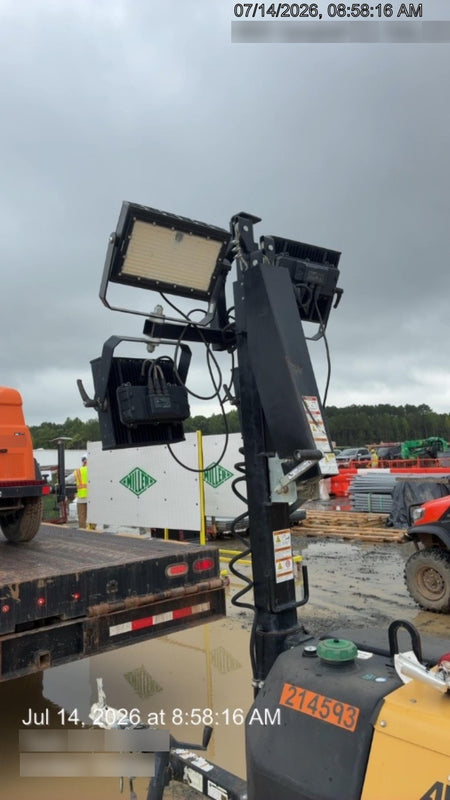 2022 Allmand NLV3GR (4) LED Light Fixture 350W, 23' Vertical Mast, 3kW Prime, Towable, Deep Sea L401, Leveling Jacks, Yanmar T4F 5.8hp
