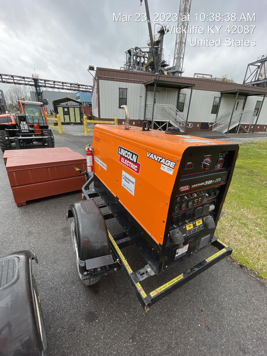 2021 Lincoln Electric Vantage 322 Vantage 322 Ready Pak 3 w/ Decals, ORANGE (includes trailer, cable rack, fender light kit) NO Telematics