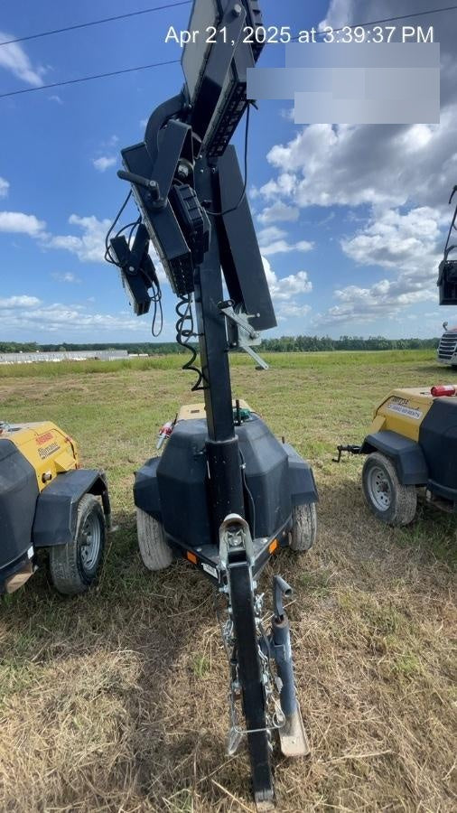 2022 Allmand NLV3GR (4) LED Light Fixture 350W, 23' Vertical Mast, 3kW Prime, Towable, Deep Sea L401, Leveling Jacks, Yanmar T4F 5.8hp
