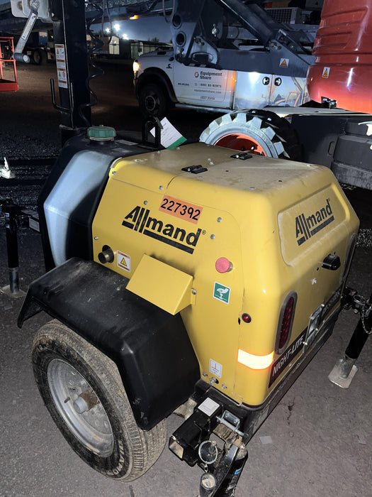 2022 Allmand NLV3GR (4) LED Light Fixture 350W, 23' Vertical Mast, 3kW Prime, Towable, Deep Sea L401, Leveling Jacks, Yanmar T4F 5.8hp