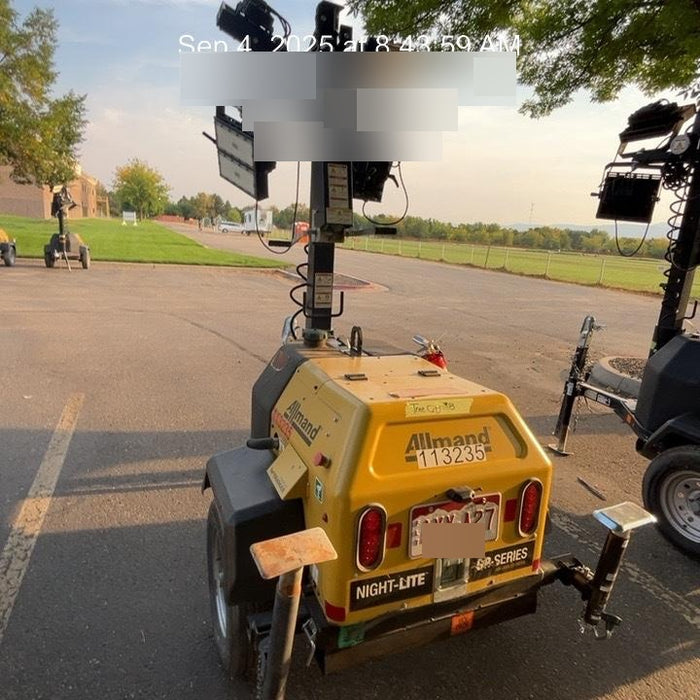 2020 Allmand NLV3GR (4) LED Light Fixture 350W, 23' Vertical Mast, 3kW Prime, Towable, Deep Sea L401, Leveling Jacks, Yanmar T4F 5.8hp