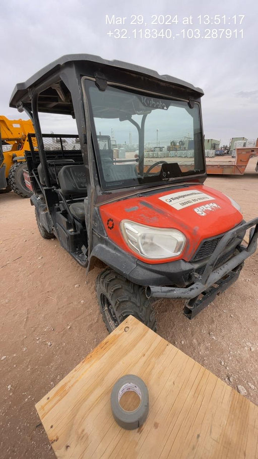 Kubota RTV-X1140W-H 4wd Utility Cart, LED Strobe, Windshield Tempered Glass, Plastic Canopy, Wire Harness Kit, Backup Alarm