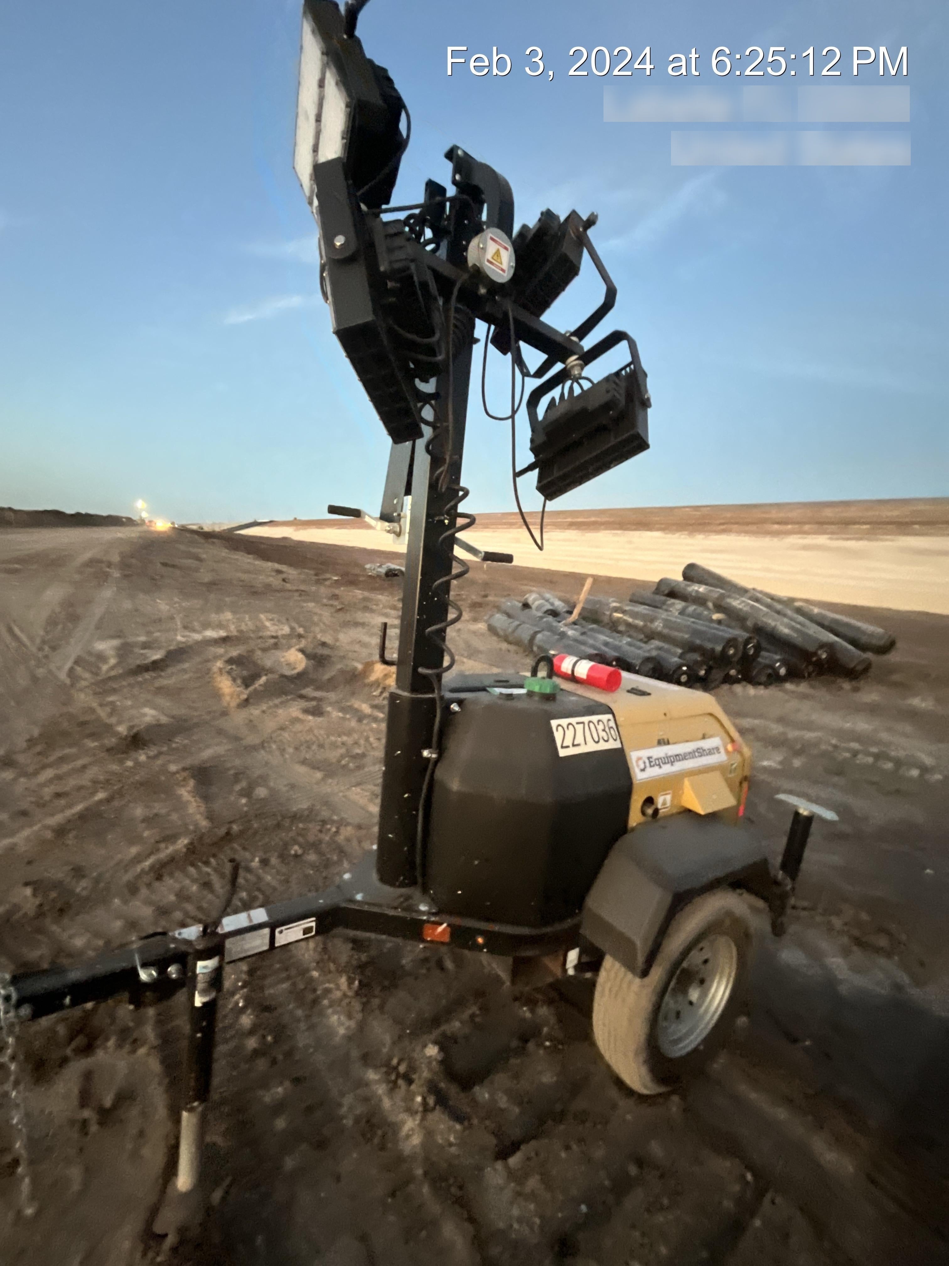 2022 Allmand NLV3GR (4) LED Light Fixture 350W, 23' Vertical Mast, 3kW Prime, Towable, Deep Sea L401, Leveling Jacks, Yanmar T4F 5.8hp