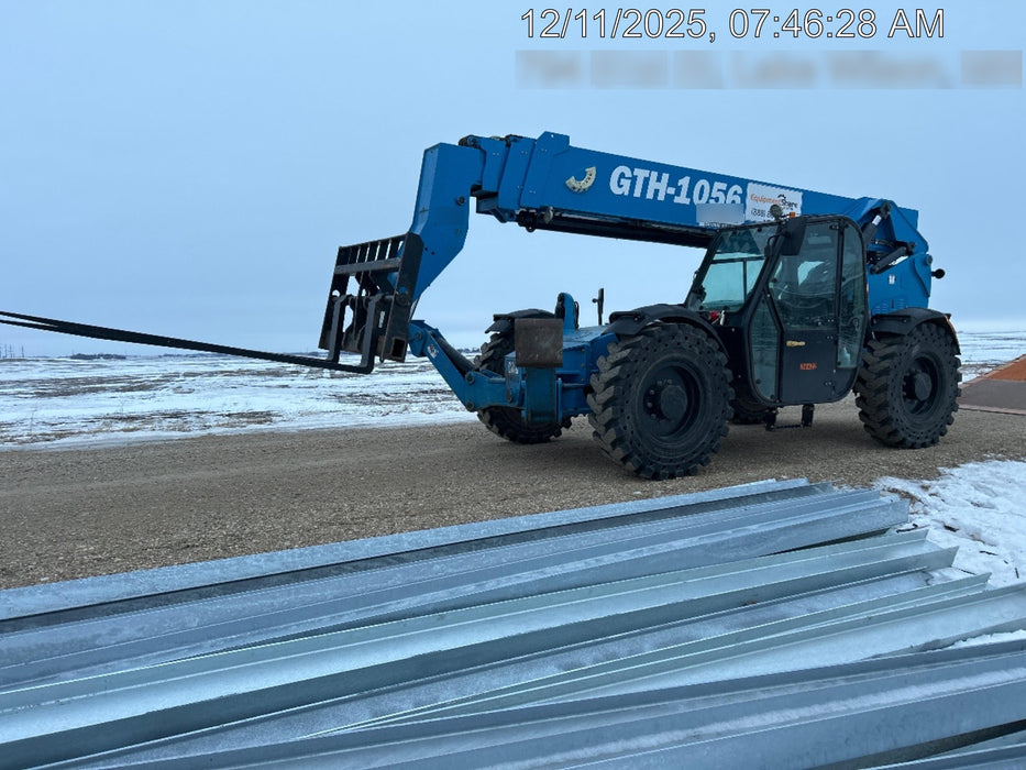 2019 Genie GTH-1056 Cab/Heat/AC, Solid RT Tires, LED Work Lights, Beacon 60" QA Carriage, 60" Forks