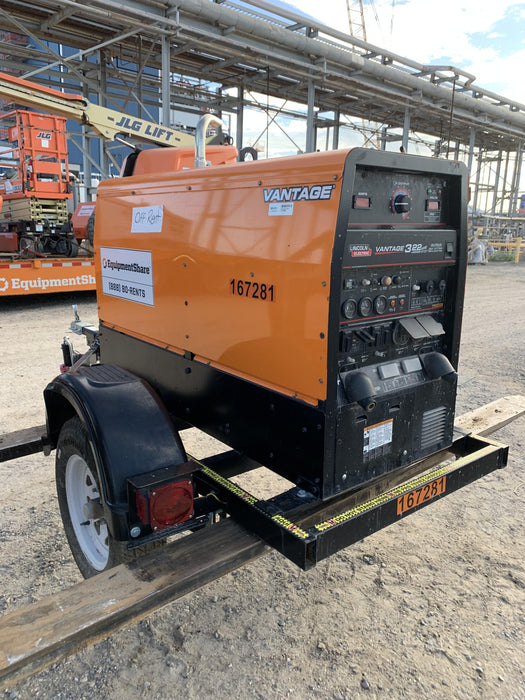 2021 Lincoln Electric Vantage 322 Vantage 322 Ready Pak 3 w/ Decals, ORANGE (includes trailer, cable rack, fender light kit) NO Telematics