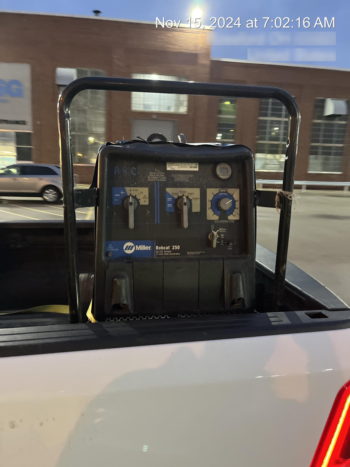 2018 Miller Electric BOBCAT 250 250 amp Propane Welder, Standard w/Running Gear, Bracket,