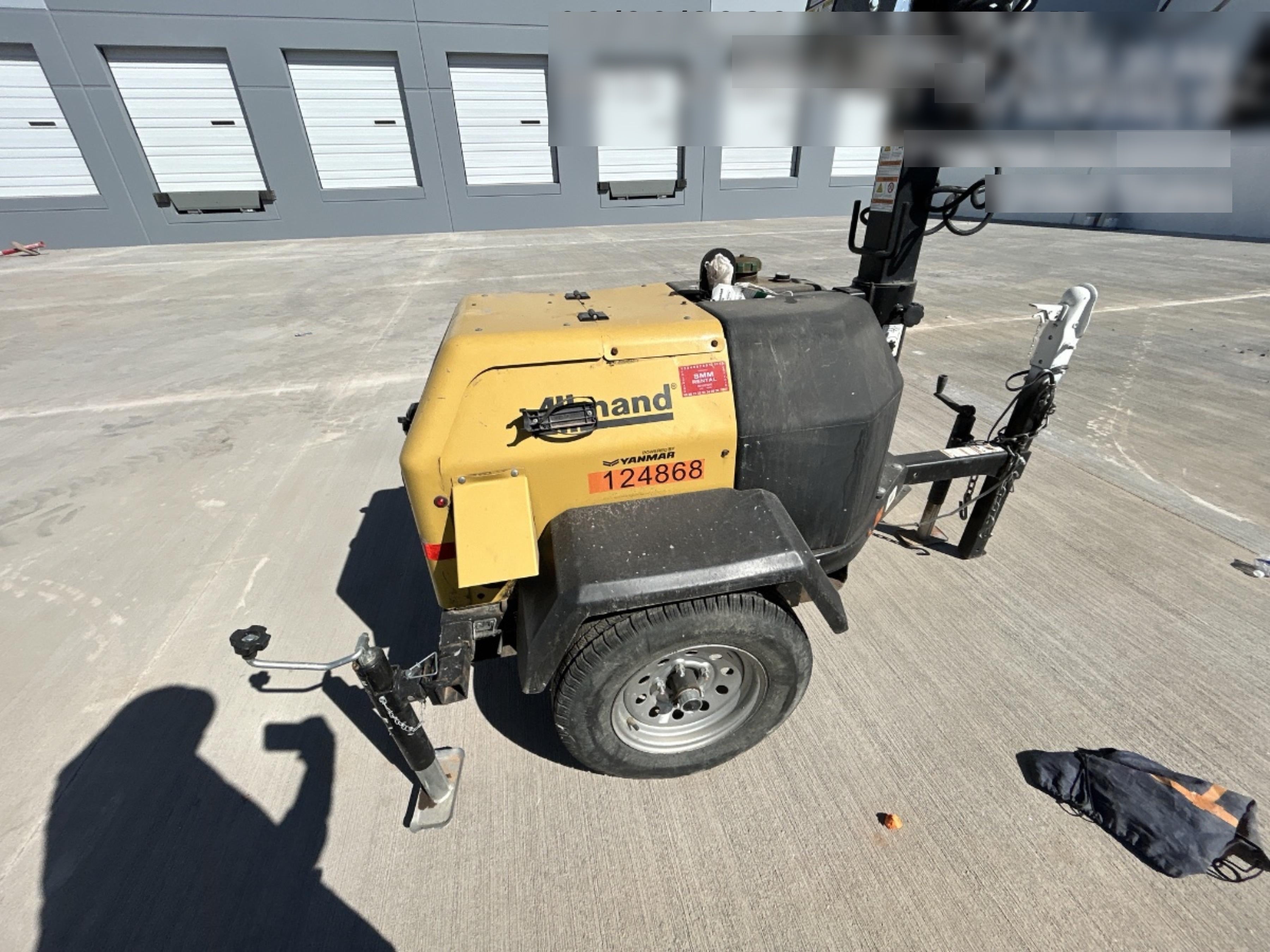 2020 Allmand NLV3GR (4) LED Light Fixture 350W, 23' Vertical Mast, 3kW Prime, Towable, Deep Sea L401, Leveling Jacks, Yanmar T4F 5.8hp