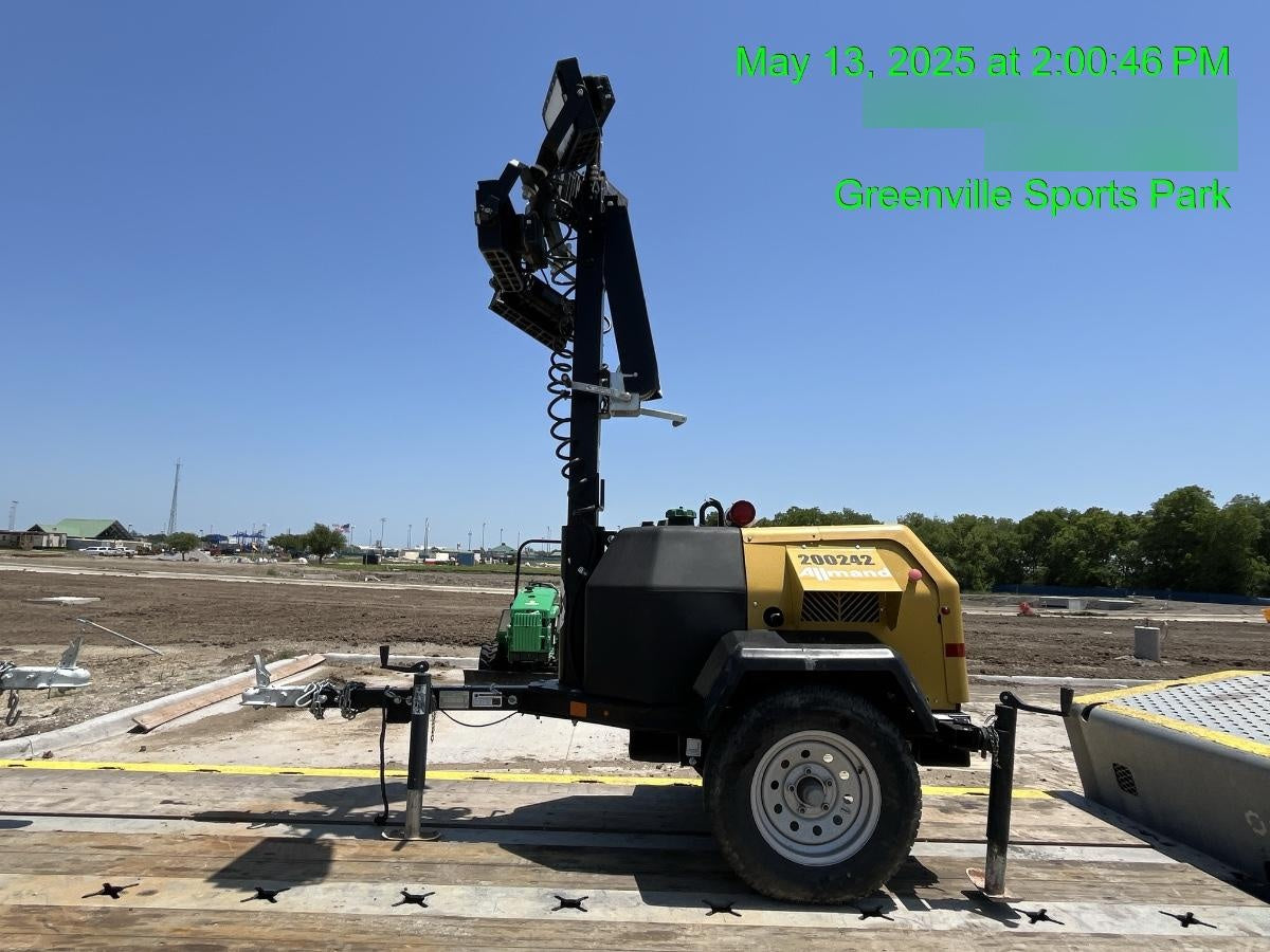 2022 Allmand NLV3GR (4) LED Light Fixture 350W, 23' Vertical Mast, 3kW Prime, Towable, Deep Sea L401, Leveling Jacks, Yanmar T4F 5.8hp