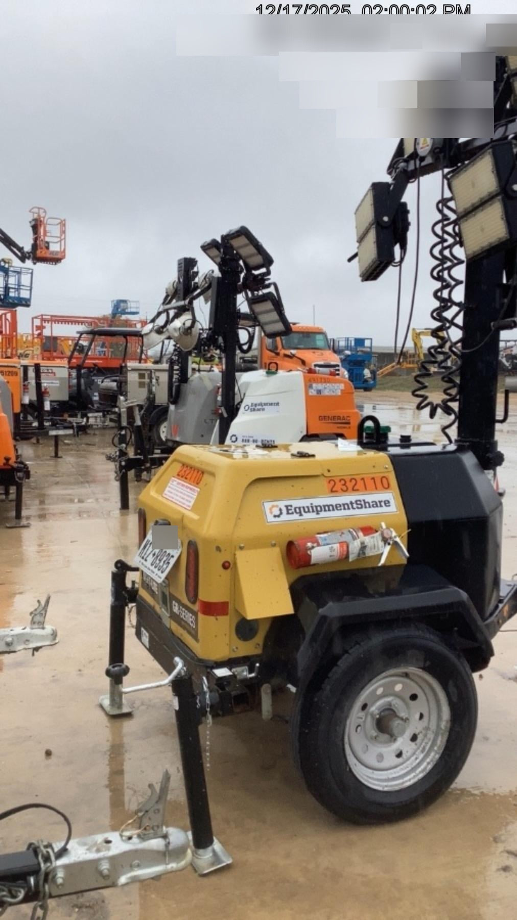 2022 Allmand NLV3GR (4) LED Light Fixture 350W, 23' Vertical Mast, 3kW Prime, Towable, Deep Sea L401, Leveling Jacks, Yanmar T4F 5.8hp