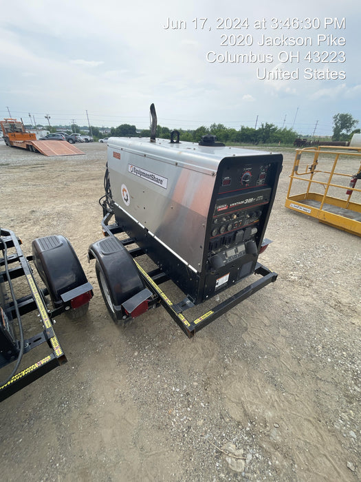 2019 Lincoln Electric Vantage 322 Welder Ready-Pak 3, Two wheel trailer, Fender and Light kit, Cable Rack