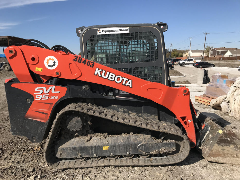 2019 Kubota SVL95-2S Cab/Heat/Air, Standard Tracks, Standard Flow, Hydraulic QC 80" HD w/ Smooth Cutting Edge