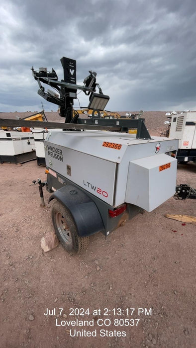 2022 Wacker Neuson LTW20Z1 Isuzu Dsl. Engine, 23' Mast, (4) 300W LED Lights, CWK, Programmable Dawn to Dusk, 360 Deg. Rotation, 57 Gal. Tank, Trailer Mounted