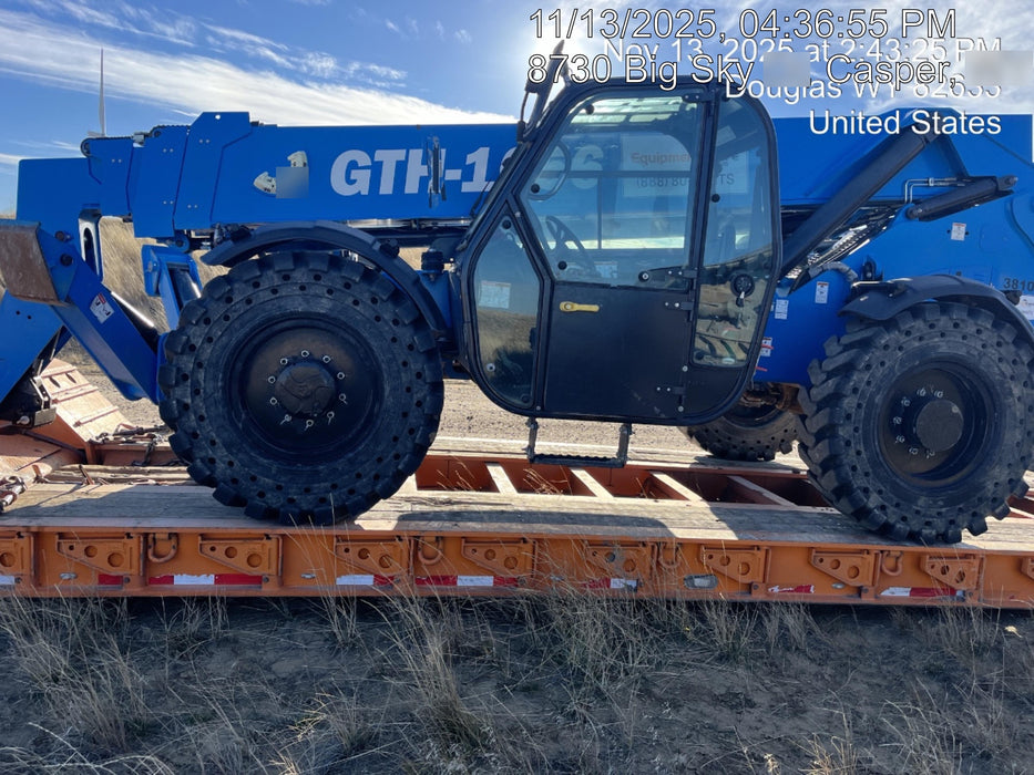 2019 Genie GTH-1056 Cab/Heat/AC, Solid RT Tires, LED Work Lights, Beacon 60" QA Carriage, 60" Forks
