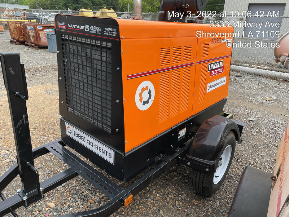 2021 Lincoln Electric Vantage 549X Ready Pak 3, ORANGE (includes trailer, cable rack, fender light kit)