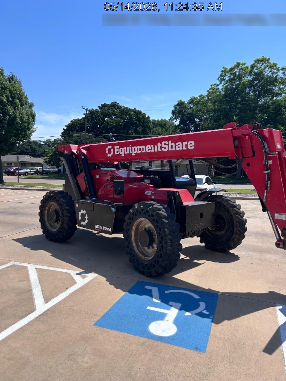 2019 Manitou MTA8044 74hp T4F, Open ROPS, Cab and Boom LED work lights, Auxiliary Hydraulics, Solid Tires, Amber strobe, Lift Hook w/66" Carriage, 60" Forks