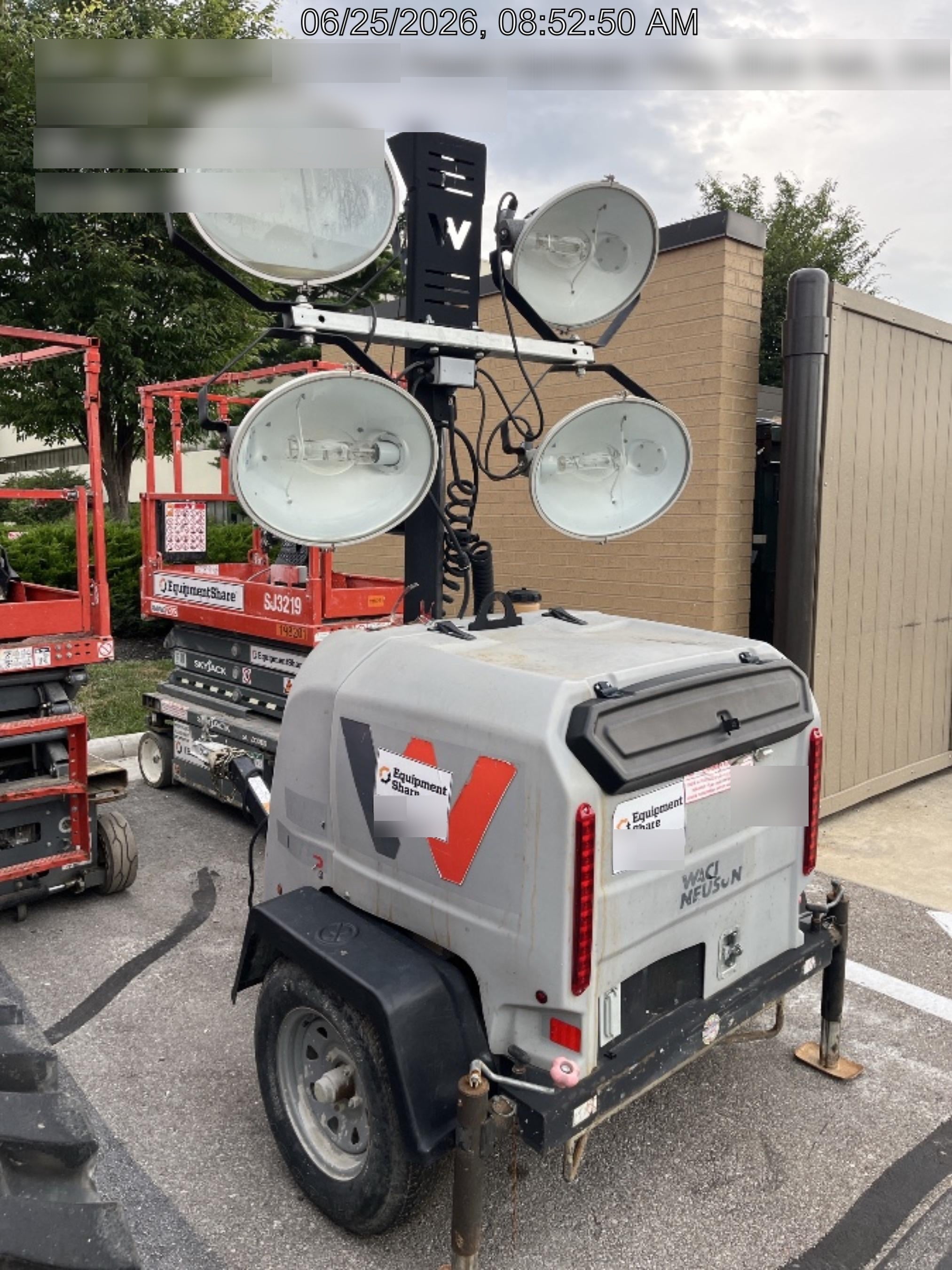 2019 Wacker Neuson LTV6L-MH Wacker Neuson LTV6L Mobile Light Tower w/Fuel Level Sensor Installed