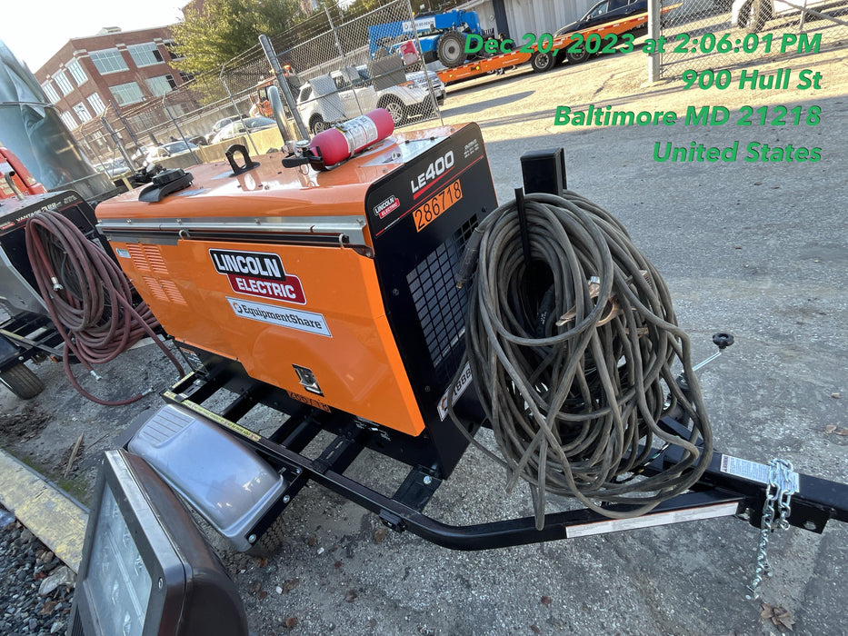 2022 Lincoln Electric LE400 Kubota V1505, Trlr, Cable Rack, Light Kit, ES Decals, T3