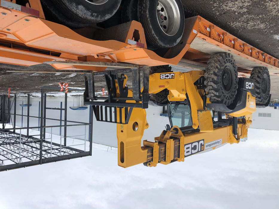 2019 JCB 512-56 Cab/Heat/Air, 109 HP, Solid Tires, STD Worklight, Beacon, Aux Hydraulics, Lifting Eye, Back up Alarm w/66" Carriage/60" Forks