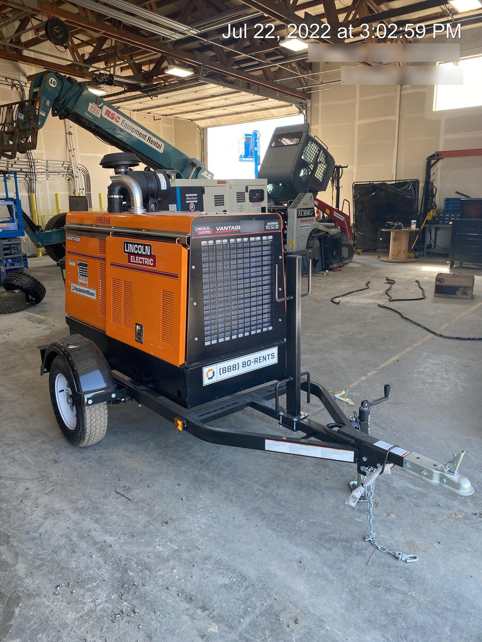 2021 Lincoln Electric Vantage 549X Ready Pak 3, ORANGE (includes trailer, cable rack, fender light kit)