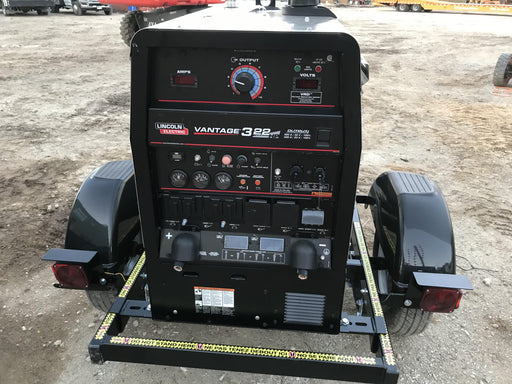 2019 Lincoln Electric Vantage 322 Welder Ready-Pak 3, Two wheel trailer, Fender and Light kit, Cable Rack
