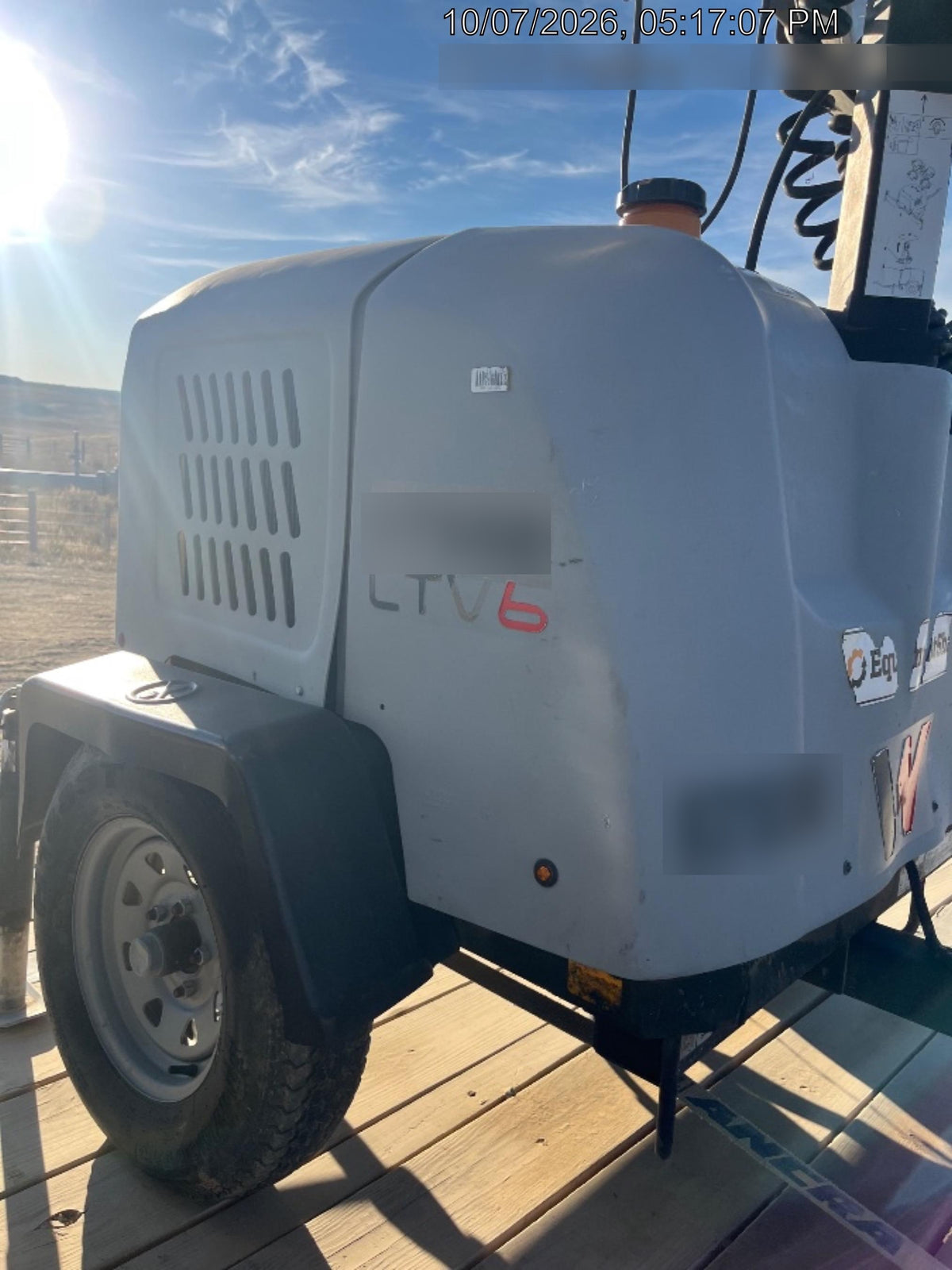 2018 Wacker Neuson LTV6L-MH Wacker Neuson LTV6L Mobile Light Tower w/Fuel Level Sensor Installed