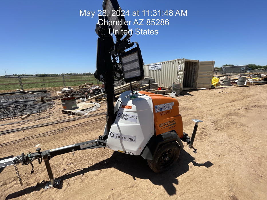 2023 Generac MLT2 Diesel, Flex Switch 120V Input, Powerzone Controller, 
(4) 320W LED Lights, 4kW Generator, 39.9 Gal Fuel Tank, 2" Ball, T3