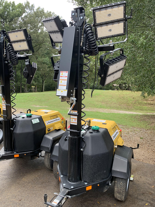 2021 Allmand NLV3GR (4) LED Light Fixture 350W, 23' Vertical Mast, 3kW Prime, Towable, Deep Sea L401, Leveling Jacks, Yanmar T4F 5.8hp