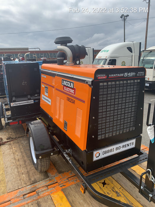2021 Lincoln Electric Vantage 549X Ready Pak 3, ORANGE (includes trailer, cable rack, fender light kit)