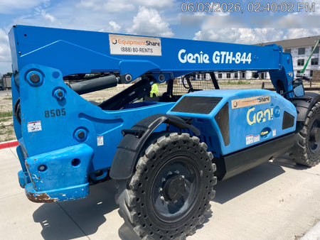 2018 Genie GTH-844 Genie GTH-844D w/Open ROPS, Solid Tires, Work Light/Beacon, 60" Carriage and Forks