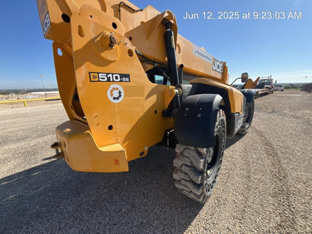 2020 JCB 510-56 Cab/Heat/Air, 74 HP, Solid Tires, STD Worklight, Beacon, Aux Hydraulics, Lifting Eye, Back up Alarm w/66" Carriage/60" Forks