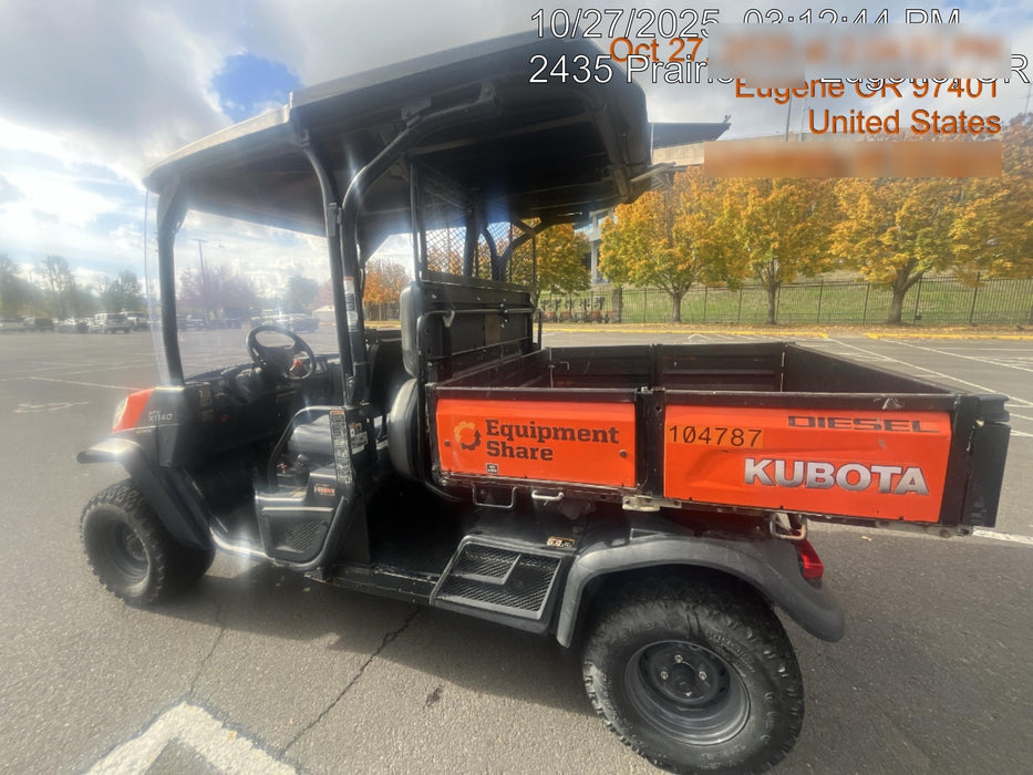 2020 Kubota RTV-X1140W-H 4WD utility cart -LED strobe -Windshield tempered glass -Plastic canopy -Wire harness kit -Backup alarm