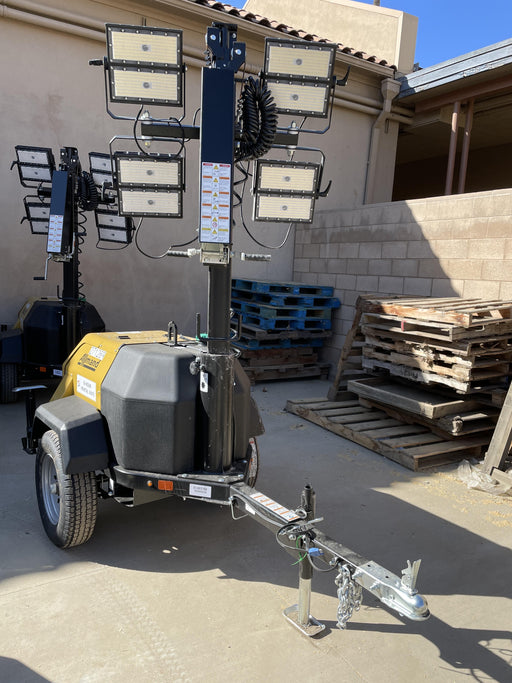 2022 Allmand NLV3GR (4) LED Light Fixture 350W, 23' Vertical Mast, 3kW Prime, Towable, ES Decals, T3