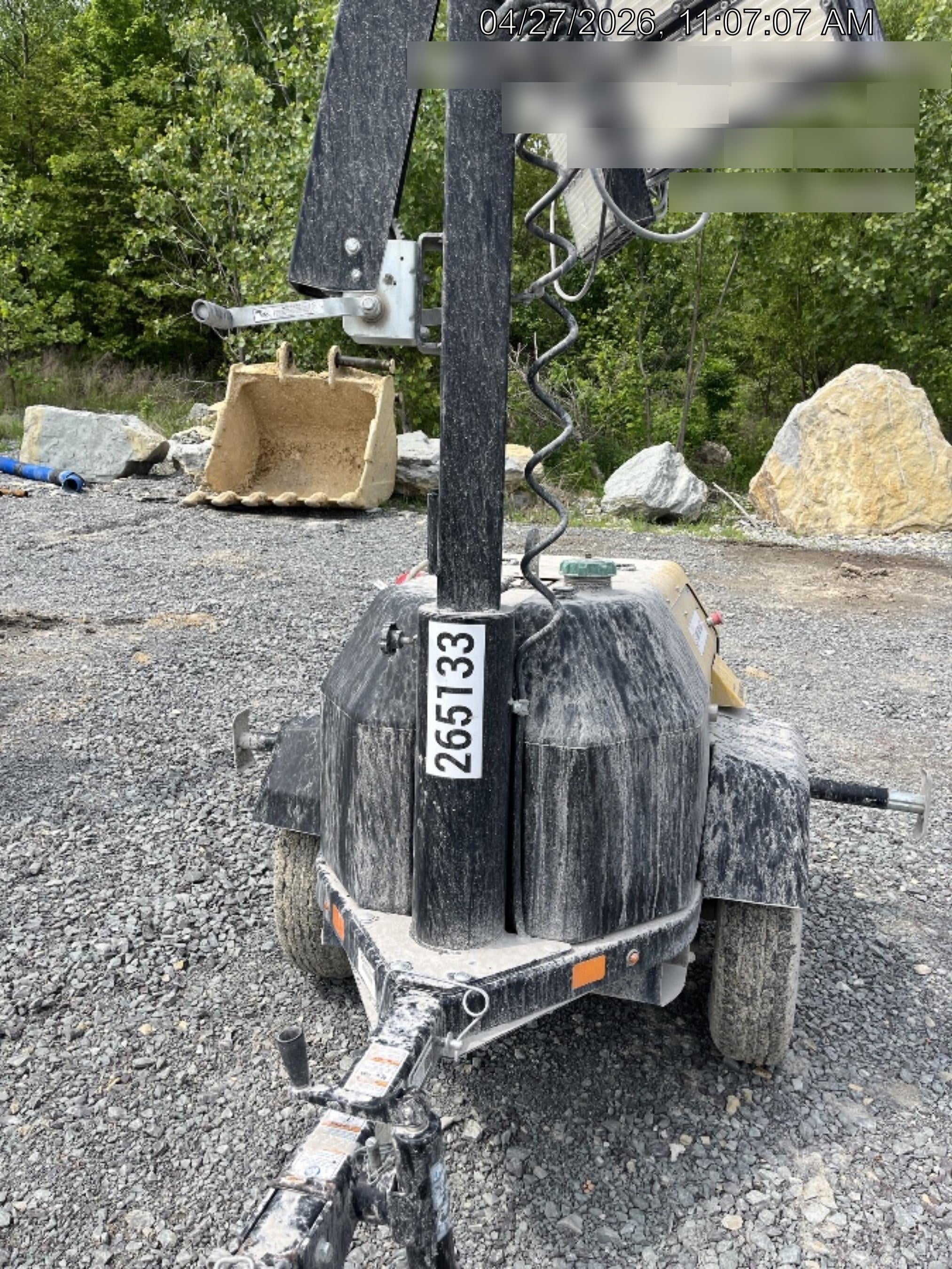 2022 Allmand NLV3GR (4) LED Light Fixture 350W, 23' Vertical Mast, 3kW Prime, Towable, ES Decals, T3