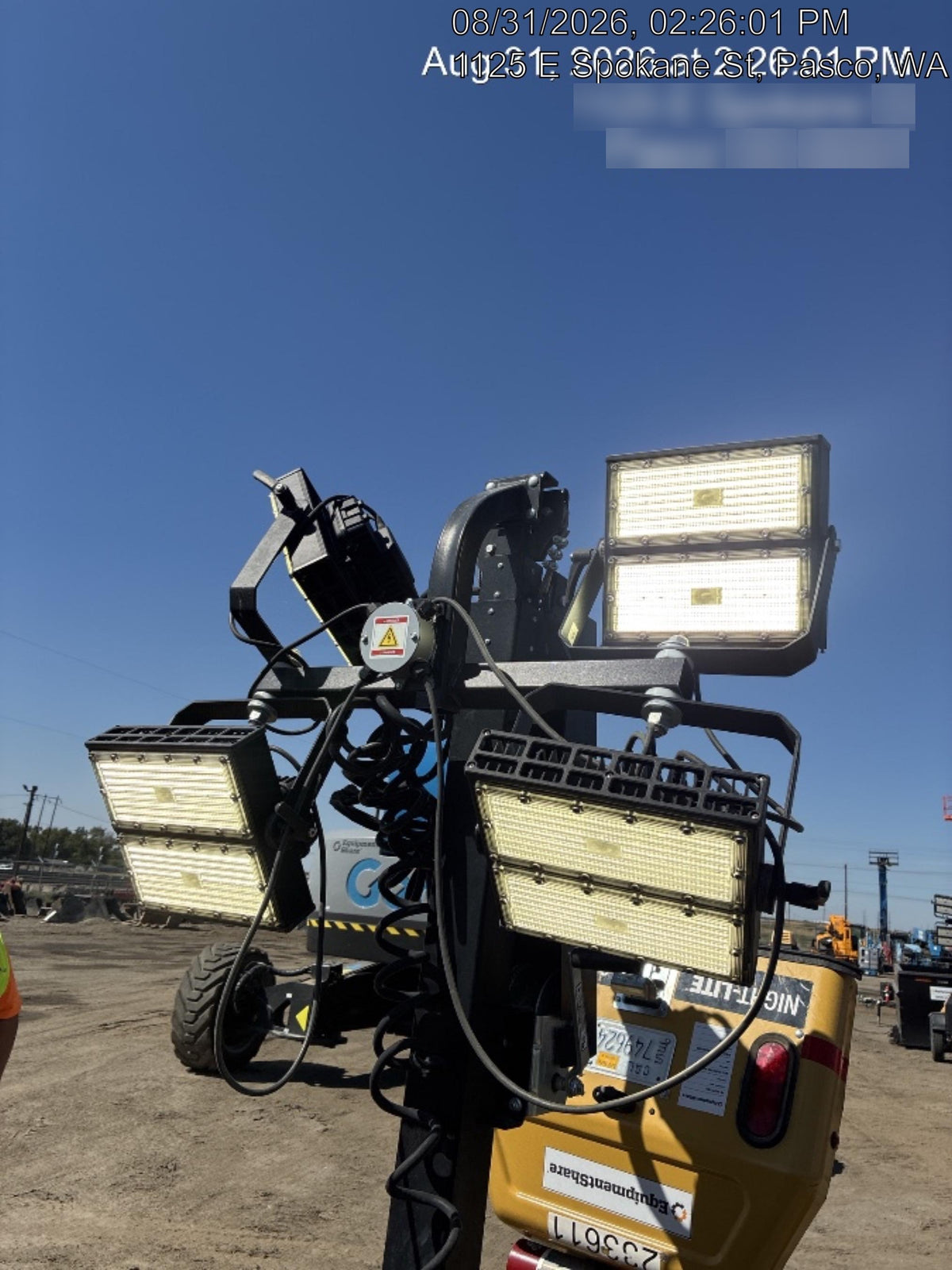 2022 Allmand NLV3GR (4) LED Light Fixture 350W, 23' Vertical Mast, 3kW Prime, Towable, Deep Sea L401, Leveling Jacks, Yanmar T4F 5.8hp