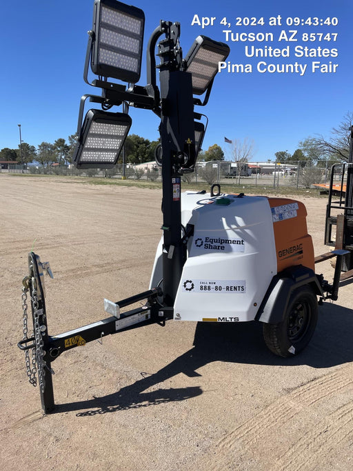 2024 Generac MLT2 Diesel, Flex Switch 120V Input, Powerzone Controller, 
(4) 320W LED Lights, 4kW Generator, 39.9 Gal Fuel Tank, 2" Ball, T3