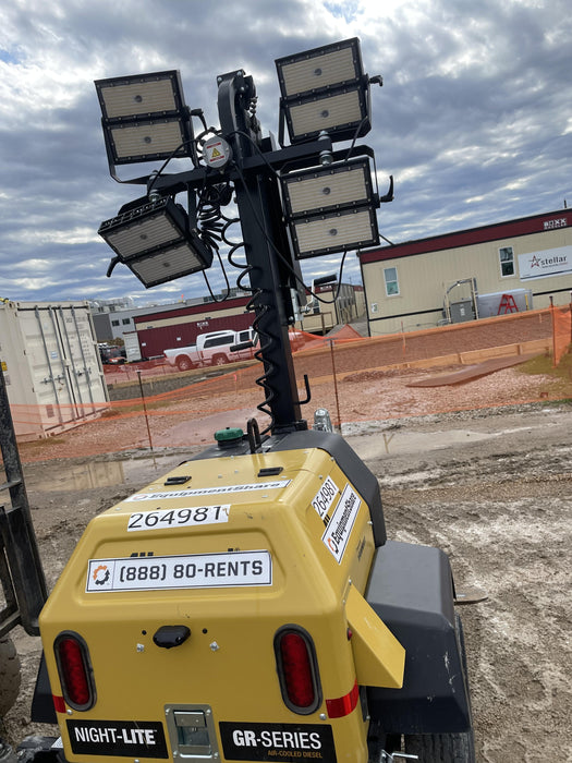 2022 Allmand NLV3GR (4) LED Light Fixture 350W, 23' Vertical Mast, 3kW Prime, Towable, ES Decals, T3