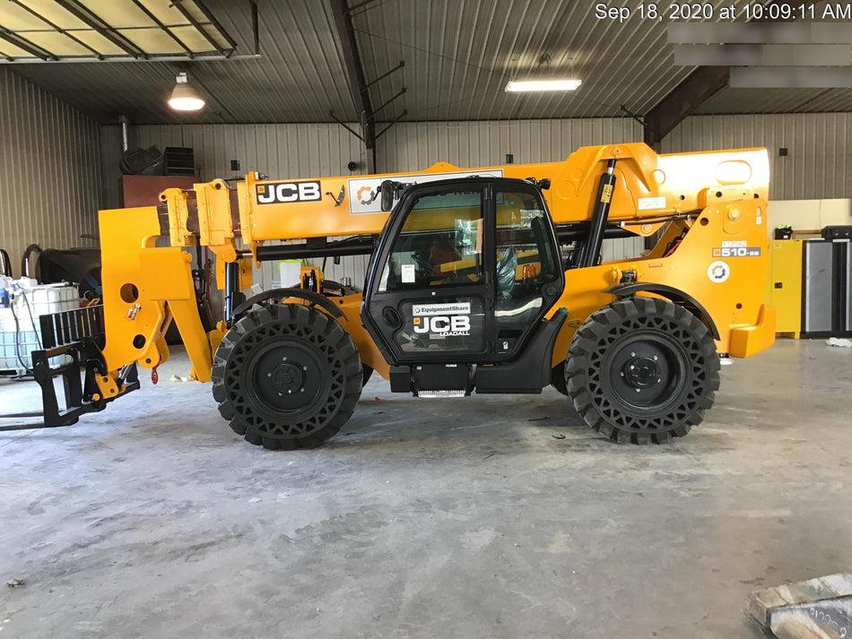 2020 JCB 510-56 Cab/Heat/Air, Solid Tires, Work Lights, Beacon, Aux Hydraulics, Back up Alarm, Lifting Eye, ES Decals