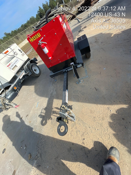 2022 Shindaiwa DGW400MDL Kubota D902 Engine, 23 HP, Dual Op Welder, Wire, Arc, Droop Stick, Tig, and CC Stick Functionality, Simulphase, 3 Phase and 1 Phase Gen Output, Single Axle NB Trlr, Slr Trckl Chrg 12V 12W, Fire Ext