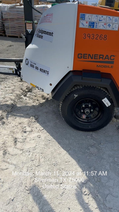 2024 Generac MLT2 Diesel, Flex Switch 120V Input, Powerzone Controller, 
(4) 320W LED Lights, 4kW Generator, 39.9 Gal Fuel Tank, 2" Ball, T3