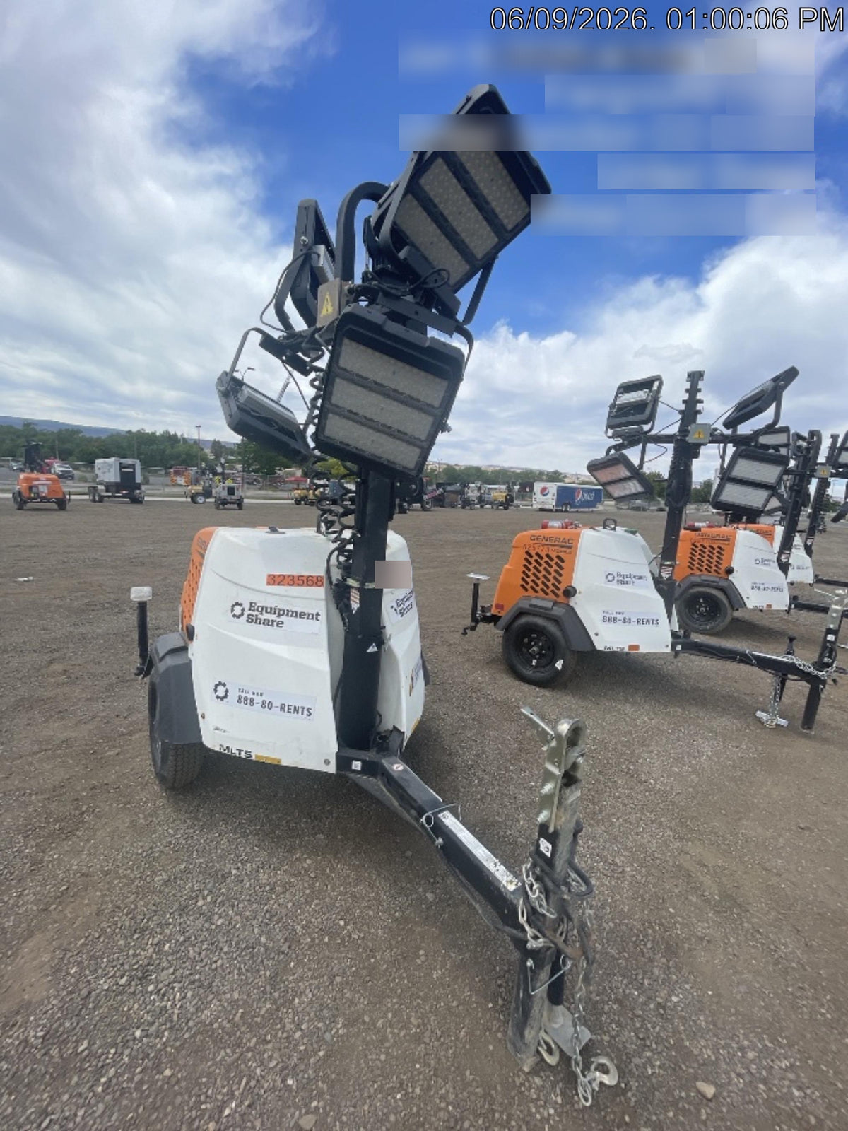 2023 Generac MLT2 Diesel, Flex Switch 120V Input, Powerzone Controller, (4) 320W LED Lights, 4kW Generator, 39.9 Gal Fuel Tank, 2" Ball, T3