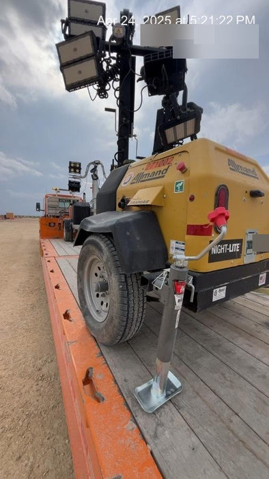 2022 Allmand NLV3GR (4) LED Light Fixture 350W, 23' Vertical Mast, 3kW Prime, Towable, ES Decals, T3